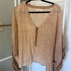 Kantha bae Floral Tan Blouse